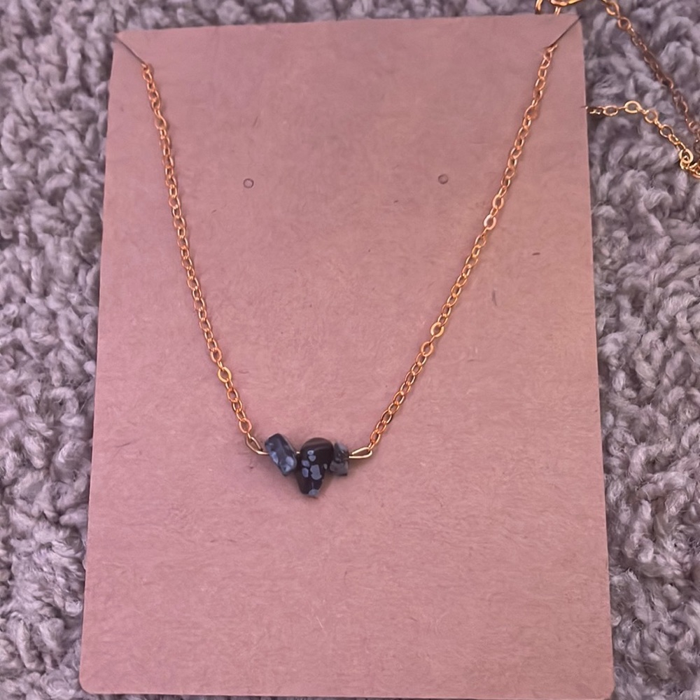 black marble gold necklace